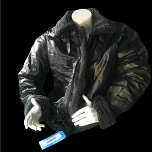 Xxl Wilda Men's B-3 Bomber Leather Jacket - Faux Fur Throughout Made in USA